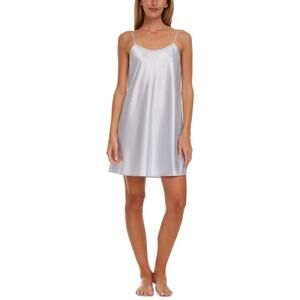 Flora by Flora Nikrooz Women's Paige Jacquard Dot Satin Chemise, Periwinkle, L